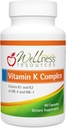 Wellness Resources Vitamin K Complex Supplement - 600 mcg Vitamin K2 (as MK-4 and Trans MK-7) and 1000 mcg K1- Bone Strength and Heart Health - K2 Vitamin Supplement - 90 Capsules Non-GMO