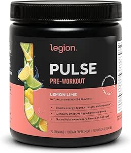 LEGION- Όλα τα φυσικά οξείδιο του αζώτου Preworkout ποτό για την ενίσχυση της ενέργειας, Createine Δωρεάν, φυσικά γλυκαντικά, Beta Alanine, Κιτρουλίνη, Alpha GPC (Lemon Lime)
