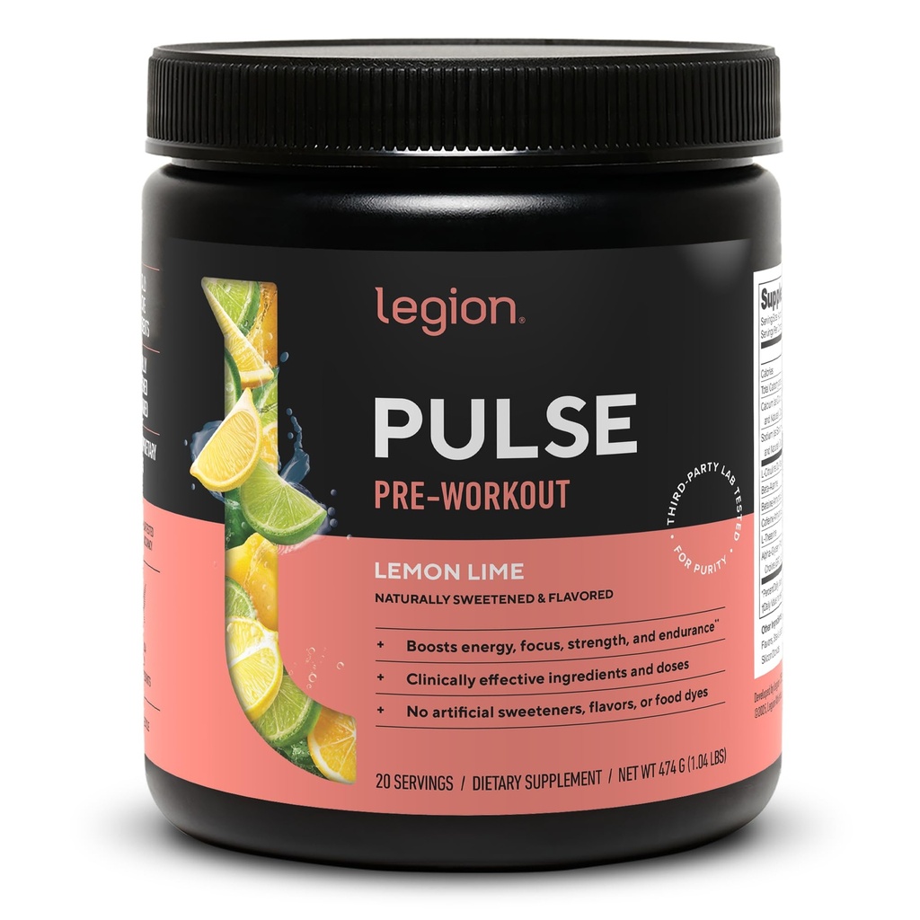 LEGION- Όλα τα φυσικά οξείδιο του αζώτου Preworkout ποτό για την ενίσχυση της ενέργειας, Createine Δωρεάν, φυσικά γλυκαντικά, Beta Alanine, Κιτρουλίνη, Alpha GPC (Lemon Lime)