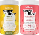 Bellway Super Fiber σκόνη + φρούτα, ανανάς Πάθος Φρούτα Super Fiber σκόνη + κολλαγόνο, Λεμονάδα φράουλα