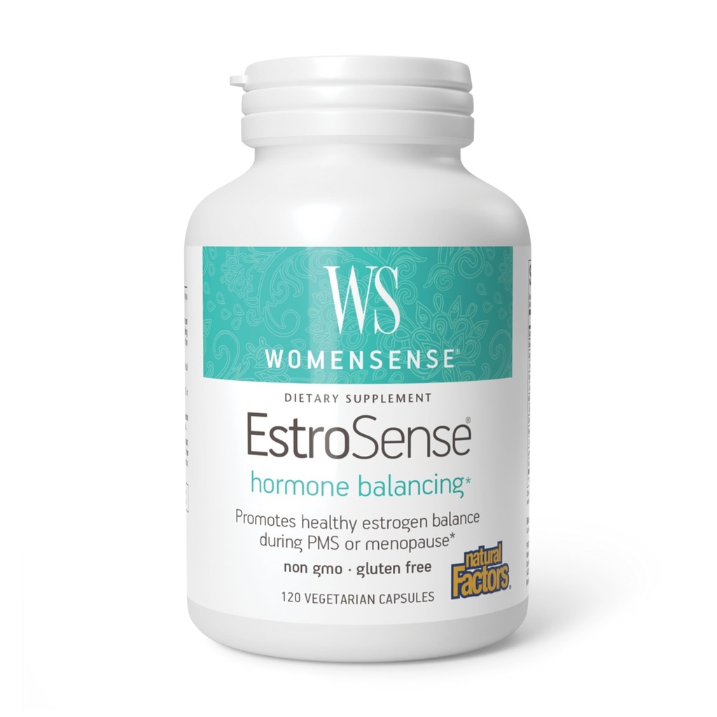 Φυσικοί Παράγοντες WomenSense EstroSense - ημερήσιο συμπλήρωμα υποστήριξης ορμονικής ισορροπίας - Υποστηρίζει υγιής εμμηνόπαυση και εμμηνόπαυση - μη ΓΤΟ Φυσικό συμπλήρωμα - 120 κάψουλες χορτοφάγων (60 εξυπηρετούν)
