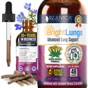 Bright Lungs | Lung Detox & Respiratory Support Supplement | Grindelia, Lobelia, Licorice for Lung Cleanse, Mucus & Sinus Health | Liquid Herbal Formula | 2 fl oz