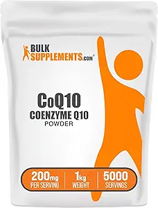 BulkSupplements.com Συνένζυμο Q10 Κόνις - Συμπληρώματα συνένζυμου Q10 200mg, Συμπλήρωμα Διατροφής - Χωρίς γλουτένη, 200mg ανά Σερβίρισμα, 1kg (2,2 lbs) (Συσκευασία των 1)
