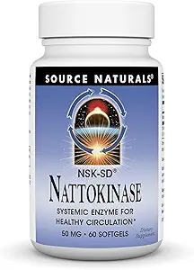 Source Naturals NSK-SD Nattokinase, Systemic Enzyme for Healthy Circulation*, 50 mg - 60 Softgels