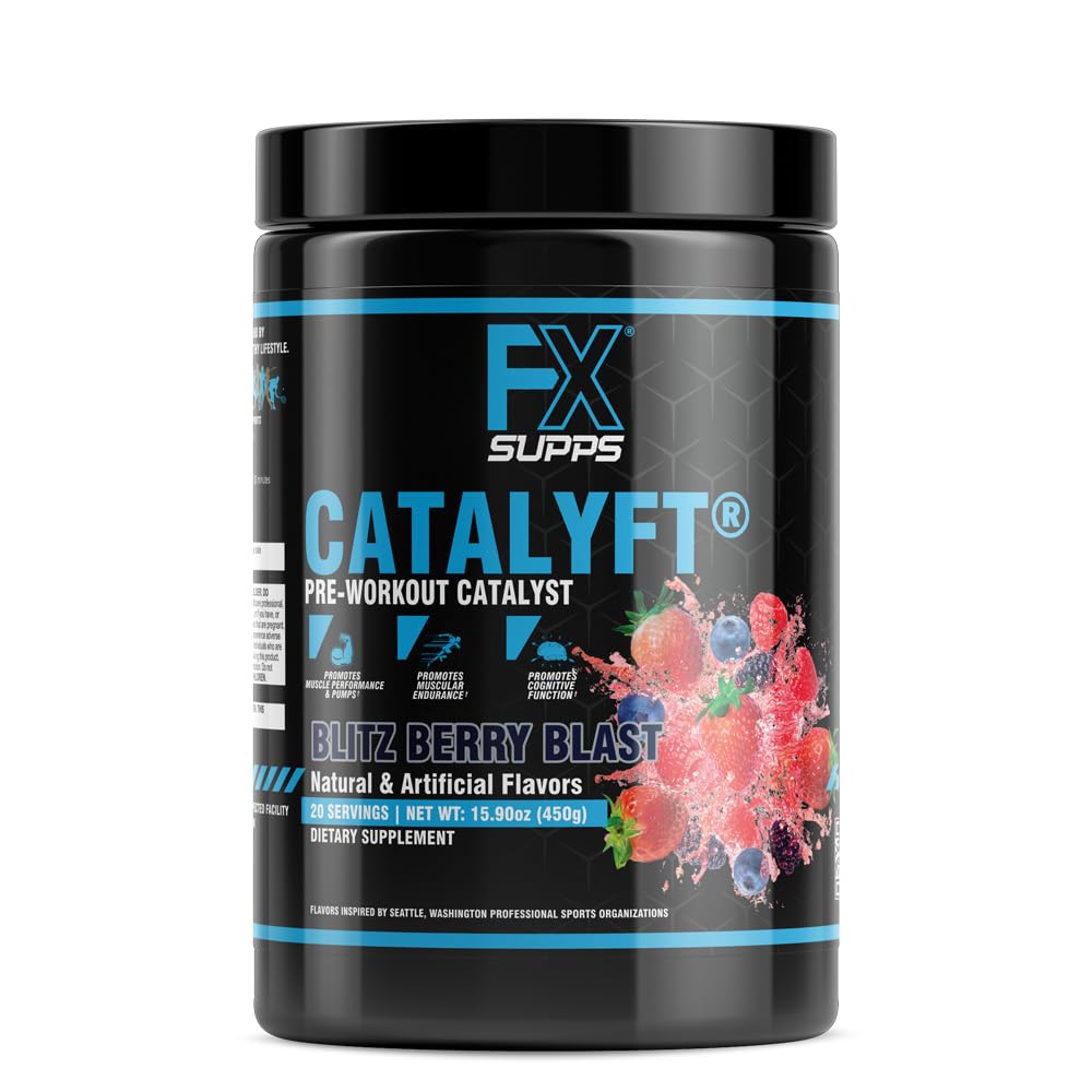 FXSUPPS Catalyft PowderPink για άνδρες και γυναίκες Blitz Berry Blast Dietary SupplementMix with Creatine,Caffeine & Beta-Alanine 