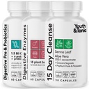 Youth & Tonic 15 Day Colon Cleanse Digestive Enzymes with Pre & Probiotics 