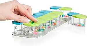 Sagely Smart XL Weekly Pill Organizer - Sleek AM/PM Δύο φορές την ημέρα Pill Box με δωρεάν Smartphone Υπενθύμιση App και 7 Day Travel Containers (Αρκετά για να ταιριάζει με ιχθυέλαιο και συμπληρώματα βιταμίνης D)