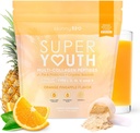 SkinnyFit - Super Youth Collagen for Women - Multi Collagen Peptides Powder - Probiotics, Fiber, Hyaluronic Acid - Non GMO, Gluten Free, Sugar Free - Beauty - Orange Pineapple (28 Servings)