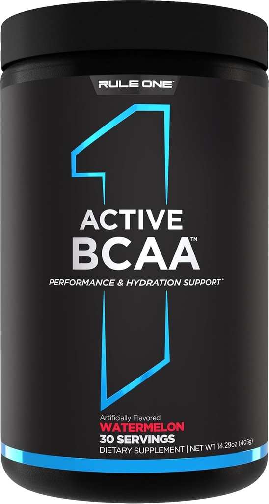 Κανόνας 1 Ενεργός BCAA - Απόδοση, Ενυδάτωση, και Υποστήριξη ανάκτησης με 5g BCAAs + Ηλεκτρολύτες, L-Γλουταμίνη, και Κιτρουλίνη (30 εξυπηρετούν, Καρπούζι)