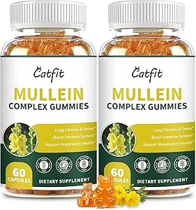 (120 τμχ) Mullein Gummies for Lungs Detox– Mullein Leaf Extract with Quercetin, Elderberry for αναπνευστική & ανοσοποιητική υποστήριξη, αναπνοή & πνεύμονα Καθαρίστε για καπνιστές, Vegan, ανανάς Γεύση, (2 πακέτο)