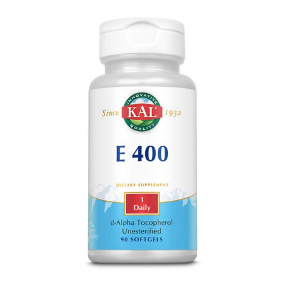 KAL E-400 D-Alpha Tocopherol 400 IU Softgels, 90 Count