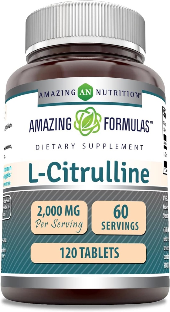 Εκπληκτικές Φόρμουλες L Citrulline 2000mg Per Serving 120 Tablets Συμπλήρωμα 