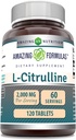 Εκπληκτικές Φόρμουλες L Citrulline 2000mg Per Serving 120 Tablets Συμπλήρωμα 