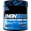 EVL Ultimate Preworkout Powder - Θερμογόνος καύση λίπους Υποστήριξη Preworkout Powder Drink for Lasting Energy Focus and Stamina - ENGN Shred Intense Creatine Free Preworkout Drink Mix - Μπλε Raz