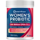 Doctor's Recipes Probiotics for Women, 200B CFUs 36 Strains, with Prebiotics, Enzymes & Cranberry, Κολπικό ουροποιητικό Digestive & Immune, Ράφι σταθερό, 30 Caps