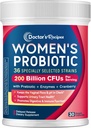 Doctor's Recipes Probiotics for Women, 200B CFUs 36 Strains, with Prebiotics, Enzymes & Cranberry, Vaginal Urinary Digestive & Immune, Shelf Stable, 30 Caps