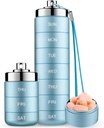 Mossime Metal Pill Organizer Weekly, Stackable Waterproof Travel Pill Box, Large Aluminum Alloy Pill Case Container, BPA Free 7 Day Daily Medicine Organizer for Vitamin, Fish Oil, Supplement