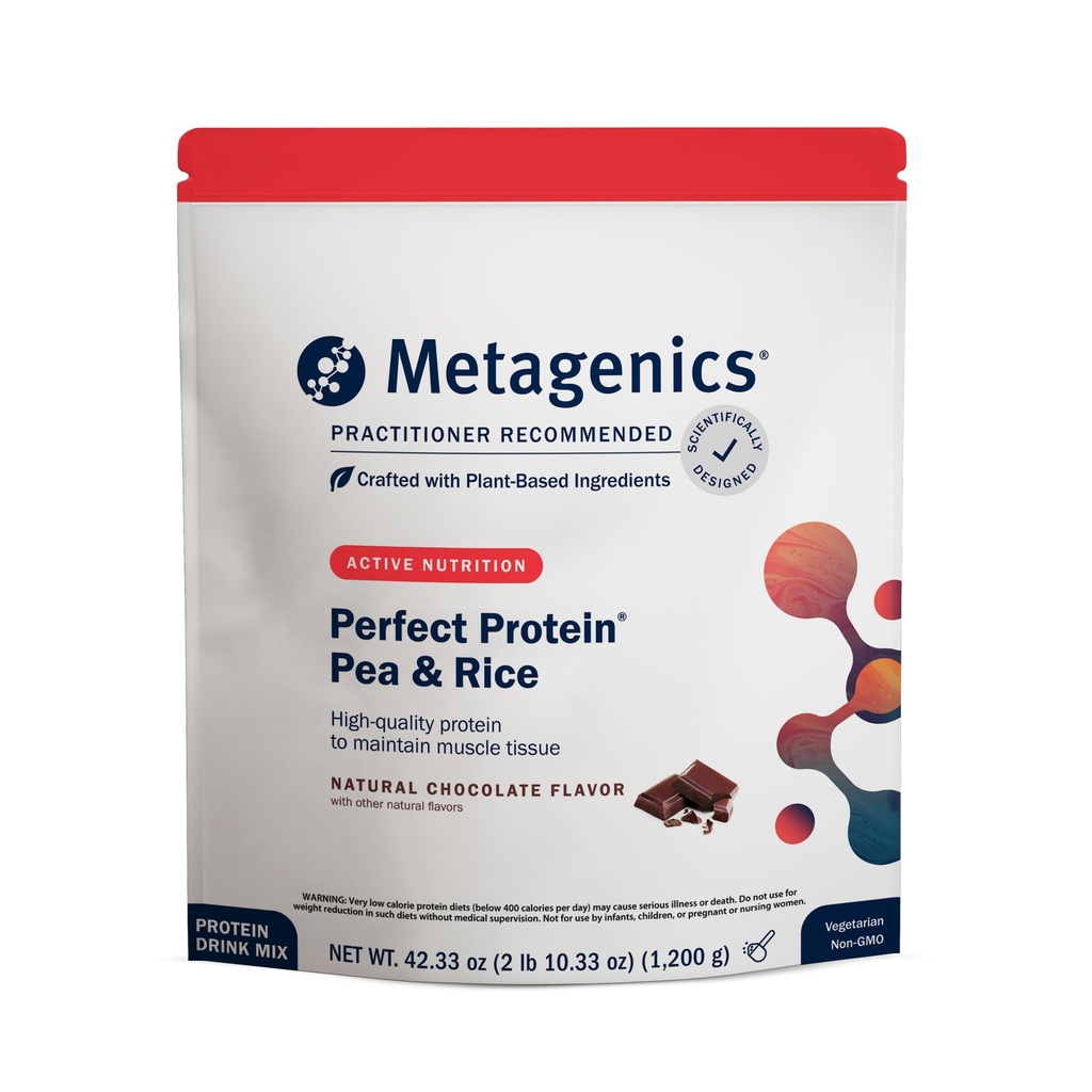 Μεταγονική Perfect Protein Pea & Rice - Φυτική Σκόνη Πρωτεΐνης με 20g Πρωτεΐνη & 3.5g BCAAs - Υποστηρίζει την ανάπτυξη των μυών & την αποκατάσταση - Μη ΓΤΟ, Χωρίς γλουτένη, Γαλακτοκομικά Χωρίς - Σοκολάτα - 30 Σερβιέτες