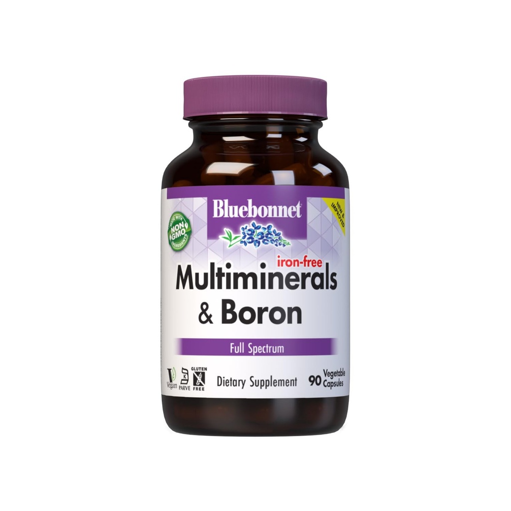 Bluebonnet Multi Mineral Plus Vegetarian Κάψουλες χωρίς σίδηρο, White 90 Count