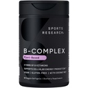 Sports Research® Vitamin B-Complex - Full Spectrum των βιταμινών Β με μεθυλιωμένο B12 & Folate - Χωρίς γλουτένη · Plant-Based · Non-GMO · Vegan-Friendly Formula - 60 Veggie Softgels