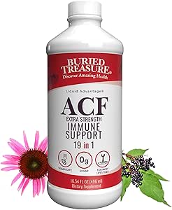Θαμμένος Θησαυρός ACF Extra Strength Immune Support - 16 oz, 16 Services, Liquid Dietary Immunity Boost w/ Elderberry, Vitamin C & Zinc, Herbal Formula