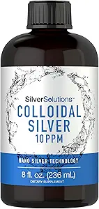 Carlyle Colloidal Silver | 10 PPM | 8 oz (236 mL) | Nano Silver Technology Solutions | Vegetarian, Non-GMO, & Gluten Free Supplement