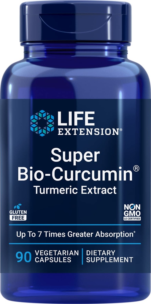 Επέκταση ζωής Super Bio-Curcumin Turmeric Extract 400mg, 90 Veg Caps - Κάψουλες χορτοφάγων - Μη ΓΤΟ - Εξαιρετικά απορροφήσιμα