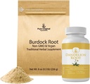 PURE Αρχική ΣΥΣΤΑΤΙΚΑ Burdock Root Extract σκόνη και Dandelion Root Capules Bundle, σκόνη & κάψουλες, Alwasy Pure, Lab-Verified