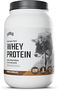 Επίπεδα Grass Fed Whey πρωτεΐνη σκόνη, χωρίς τεχνητά, 24G πρωτεΐνης, διπλή σοκολάτα, 2LB