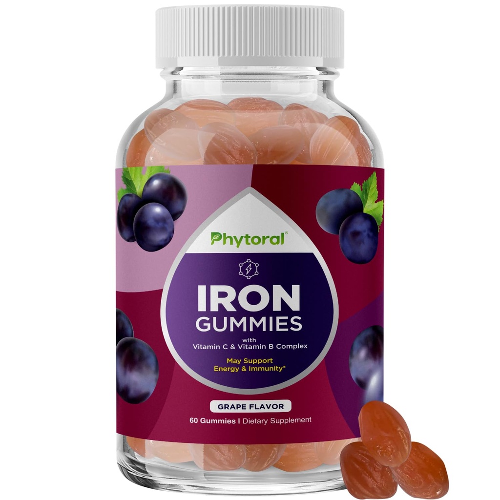Φυσικές Πολυβιταμίνες Σιδήρου Gummies για ενήλικες - Ενηλίκων Gummy Βιταμίνες με σίδηρο και ενέργεια Boost B Complex Vitamins - Gummy συμπλήρωμα και ψυχική καθαρότητα Focus Multivitamin