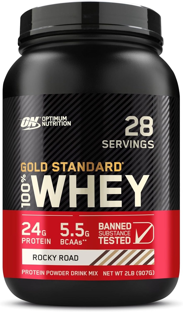 Optimum Nutrition Gold Standard 100% Whey Protein Powder, Rocky Road, 2 Λίρες (Packaging May Vary)