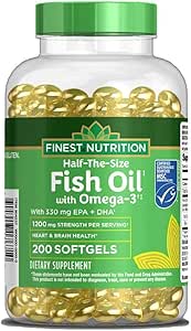 Λεπτότερη διατροφή Μισός-η-μέγεθος ιχθυέλαιο 1200 mg, Softgels, 200 ea