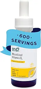 Klaire Labs SFI Health Micellized Vitamin D3 Liquid for Children, Infants & Adults - 400 IU Vitamin D per Drop - Κατάλληλο για Παιδιά - Ανοσοποιητική Υποστήριξη - Mango Orange Flavor Drops (600 Servings / 1 fl oz)