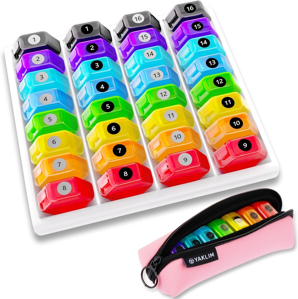 Μηνιαίος Διοργανωτής Χάπια 1-Time a-Day: 30 Ημέρα Διοργανωτής Χάπια με ετικέτες, Φορητό Μηνιαίο Κουτί Χάπια, Μήνας κάτοχος Χάπια ith Φορητή Τσάντα Zipper για τη βιταμίνη, ιατρική, ιχθυέλαιο, συμπληρώματα