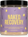NAKED Recovery - Mushroom Supplement Powder - Lions Mane, Cordyceps, Reishi, Κεράσια ταρτών, Lemon Balm - Adaptogen Wellness Formula, Stress Relief, Muscle Recovery - 30 Υπηρεσίες