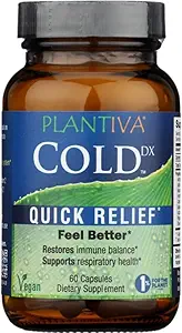 ColdDx Natural Herbal Defense & Respiratory Health Support Supplement - Non-Drowsy, Stimulant Free, Quick Relief - Vegan, Plant-Based - 60 Capsules