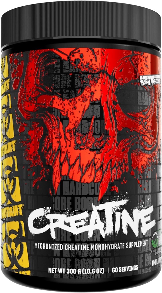 Mutant Creatine - Creatine Monohydrate Micronized Powder - Creatine Powder Supplement for Enhanced high-Intensity Performance - 60 Servings- 300 g - Χωρίς γεύση