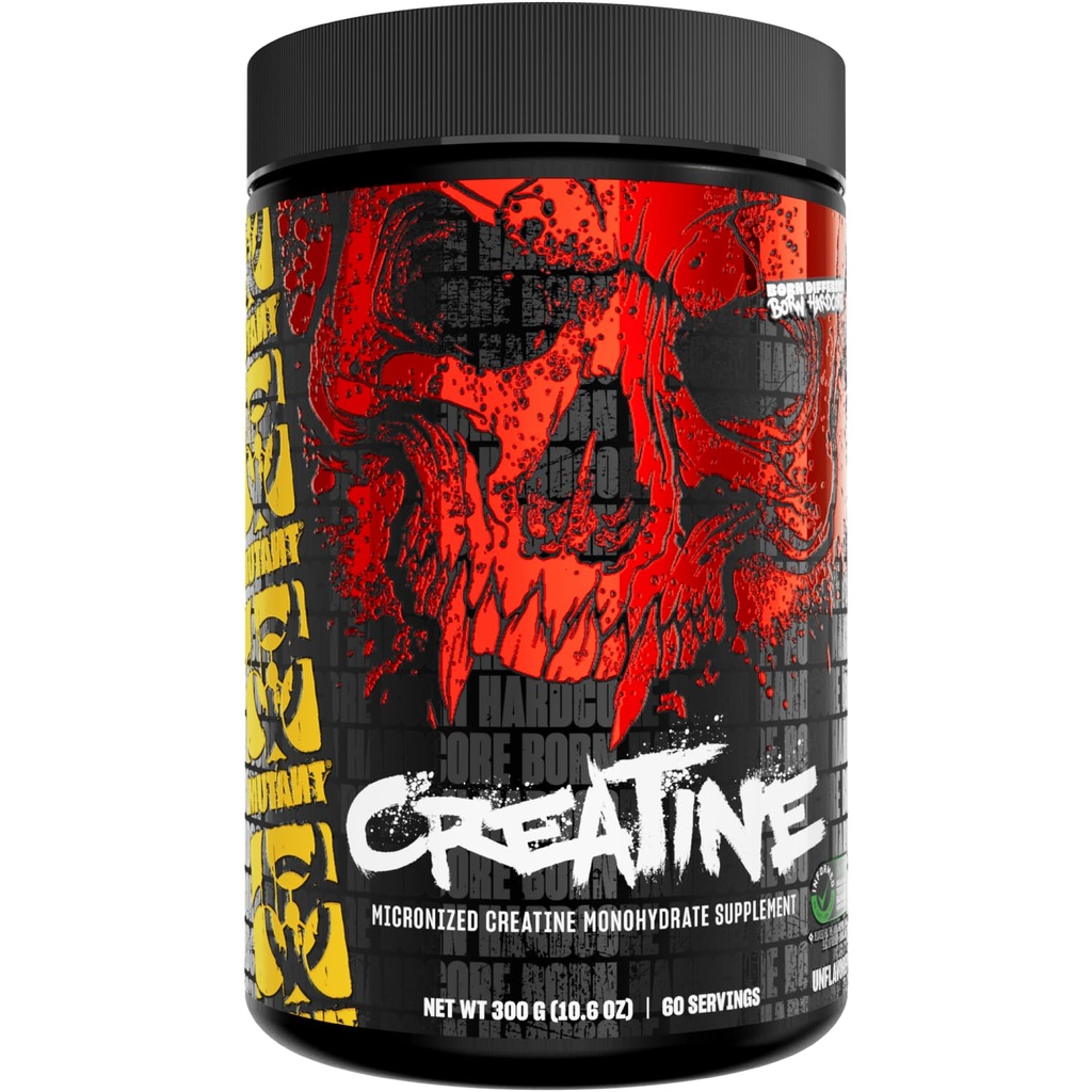 Mutant Creatine - Creatine Monohydrate Micronized Powder - Creatine Powder Supplement for Enhanced high-Intensity Performance - 60 Servings- 300 g - Χωρίς γεύση