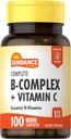Sundance Complete B-Complex with Vitamin C | 100 Caplets | Essential Vitamin Formula | Vegetarian, Non-GMO, and Gluten Free Formula