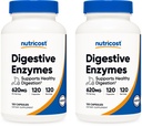 Nutricost Digestive Enzymes 620mg, 120 κάψουλες Veggie (2 φιάλες) - Συμπληρωμένο συμπλήρωμα Digestive Enzyme