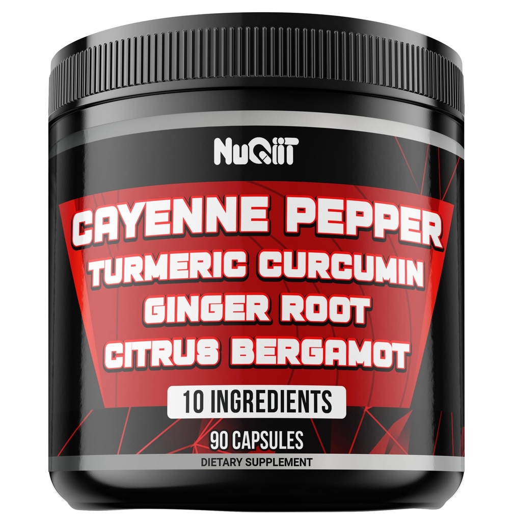Συμπληρώματα πιπεριού Cayenne με τη ρίζα κουρκουμίνης Turmeric, Ginger Root, Citrus Bergamot & More - Digestive Health, Immune System, Heart Health & Joint Health - 90 Κάψουλες
