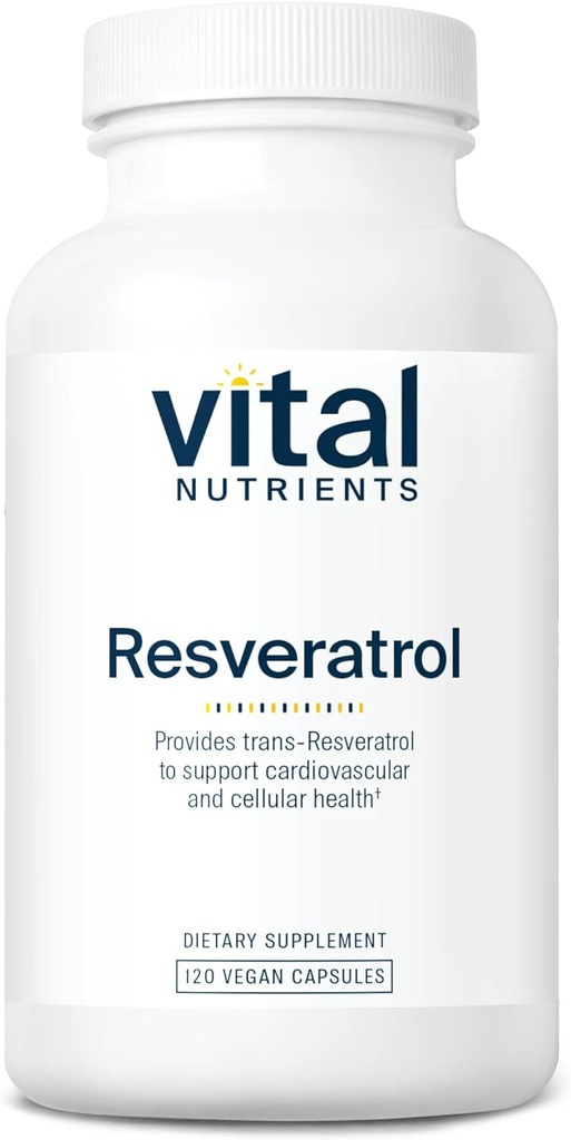 Vital Nutrients Resveratrol | Ultra High Potency Antioxidant | Trans Resveratrol for Cardiovascular and Cell Health Support* | Vegan Supplement | Gluten, Dairy and Soy Free | Non-GMO | 120 Capsules