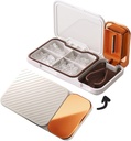 MURRI&MURRDI Pill Organizer with Pill Splitter Cutter, 4 διαμερίσματα Μικρή Φορητή ιατρική περίπτωση για το πορτοφόλι τσέπη, χάπια Βιταμίνη θήκη, λευκό