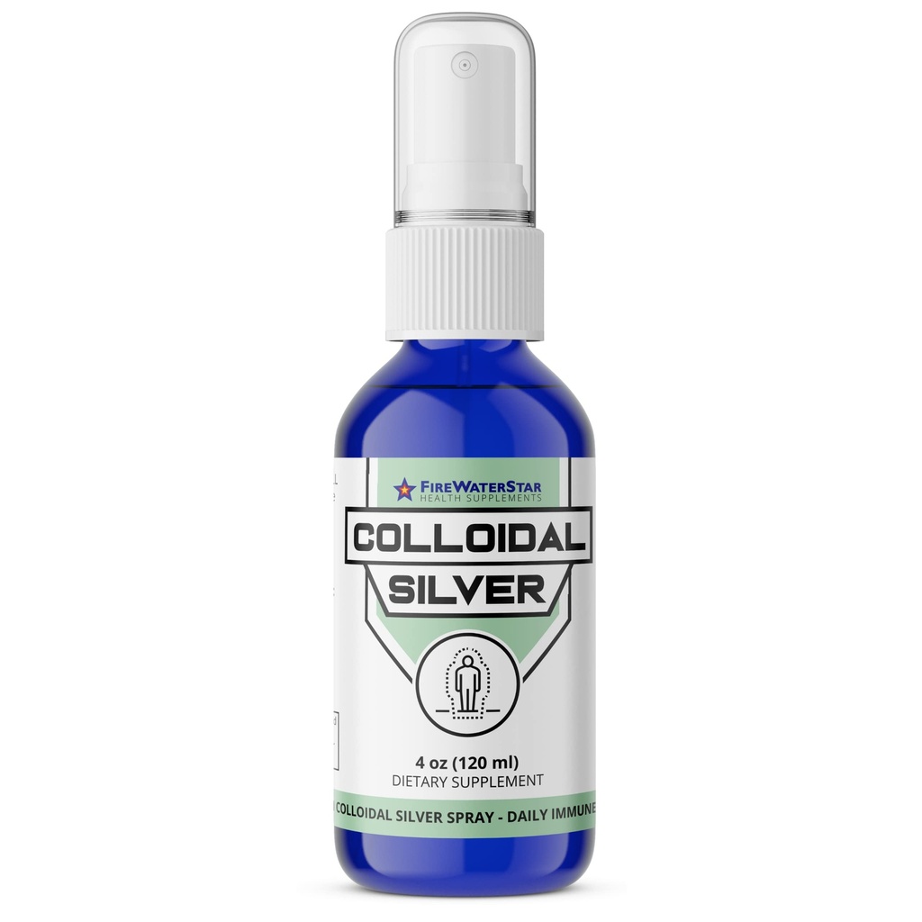 FWS Colloidal Silver Spray - 4 oz - Clear Silver - 50 ppm - 99.99% Pure Silver - Daily Immune Support