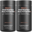 Codeage Men’s Daily Multivitamin – 25+ Ουσιώδεις Βιταμίνες & Ορυκτά, Βιολογικά Ολόκληρα Τρόφιμα, Προβιοτικά, Ωμέγα-3, Ψευδάργυρος, Βιταμίνες A, B, C, D, E & K, 2 Pack