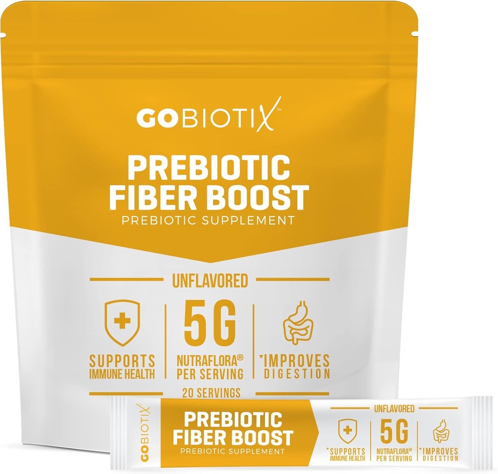 GoBiotix Fiber Supplement σκόνη με τα πρεβιοτικά για Digestive Υγεία και GLP-1 Υποστήριξη, διαλυτές ίνες για την υγεία των ούλων & Debloat, Keto, Vegan, Gluten & Sugar Free, 20 υπηρεσίες (Ταξίδι)