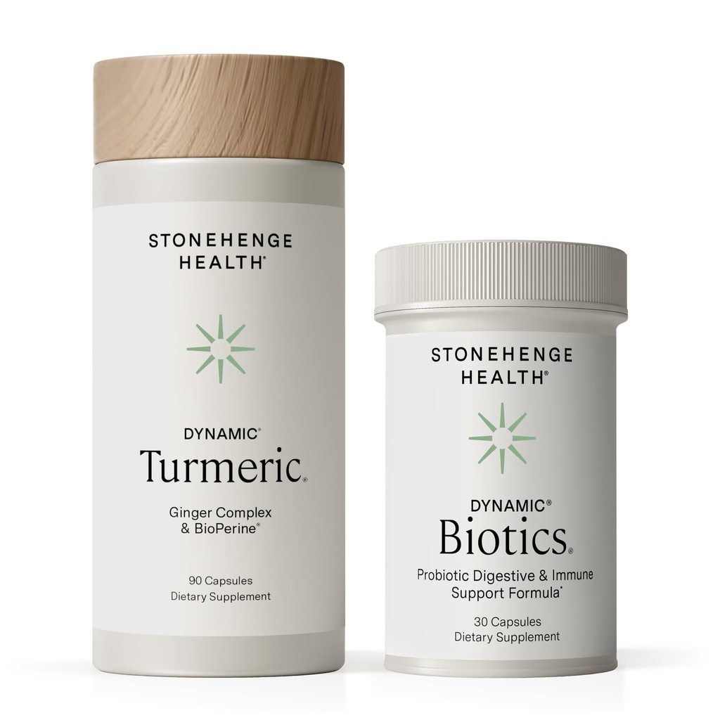 Stonehenge Health Dynamic Turmeric, Dynamic Biotics Probiotic: Joints and Digestion Support Bundle