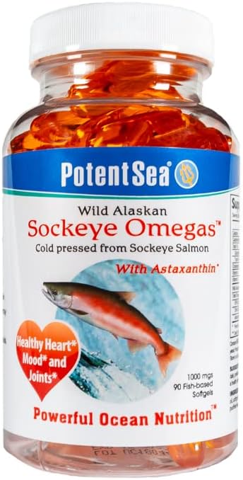Άγρια Alaskan Sockeye Omegas Συμπλήρωμα ιχθυελαίου σολομού, Omega-3 EPA και DHA, εύκολη πέψη, κρύο πιεσμένο, 90 Softgel