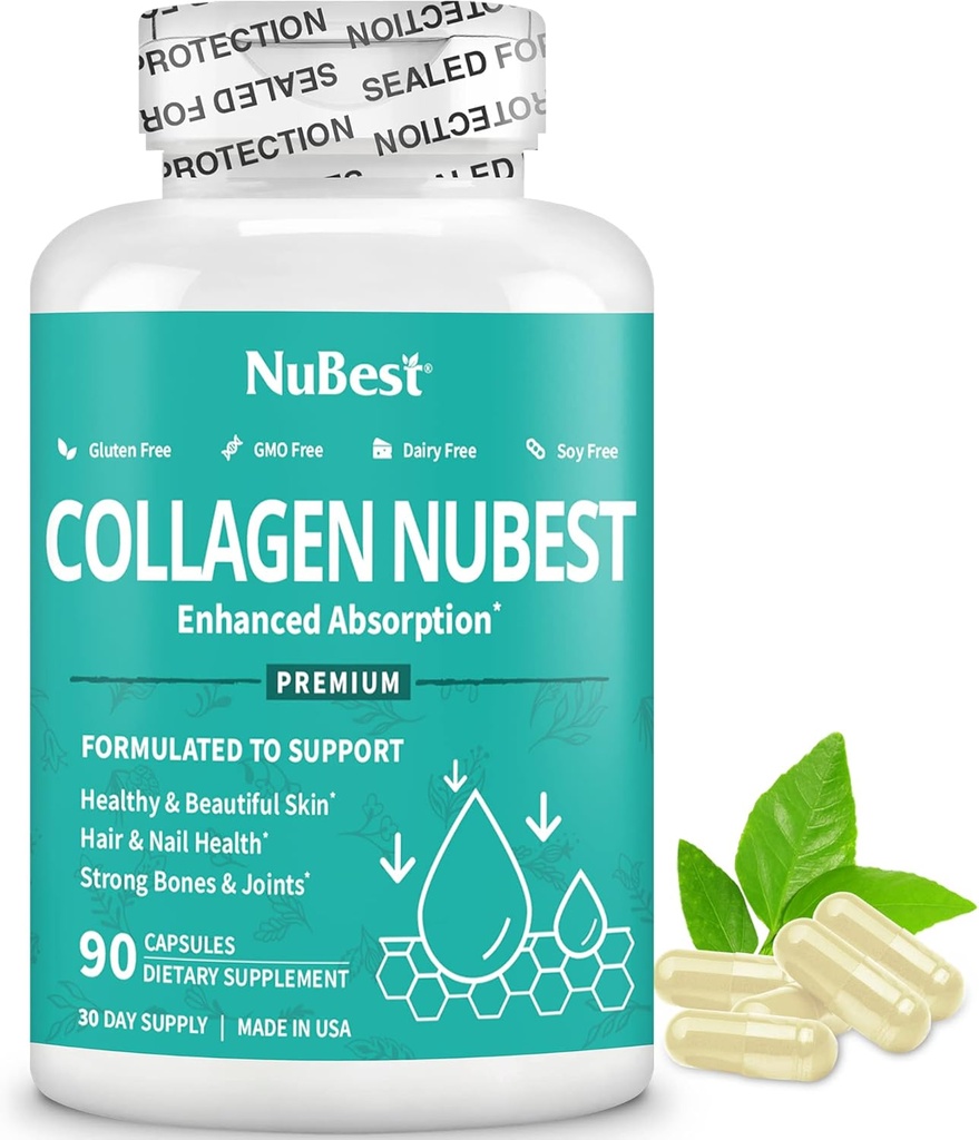NuBest Collagen Super Collagen Peptides - Αναζωογονεί το δέρμα, τα μαλλιά και τα νύχια - Bone & Joint Strength - Beauty Collagen Formula for Men & Women - 1.500 mg Per Serving 