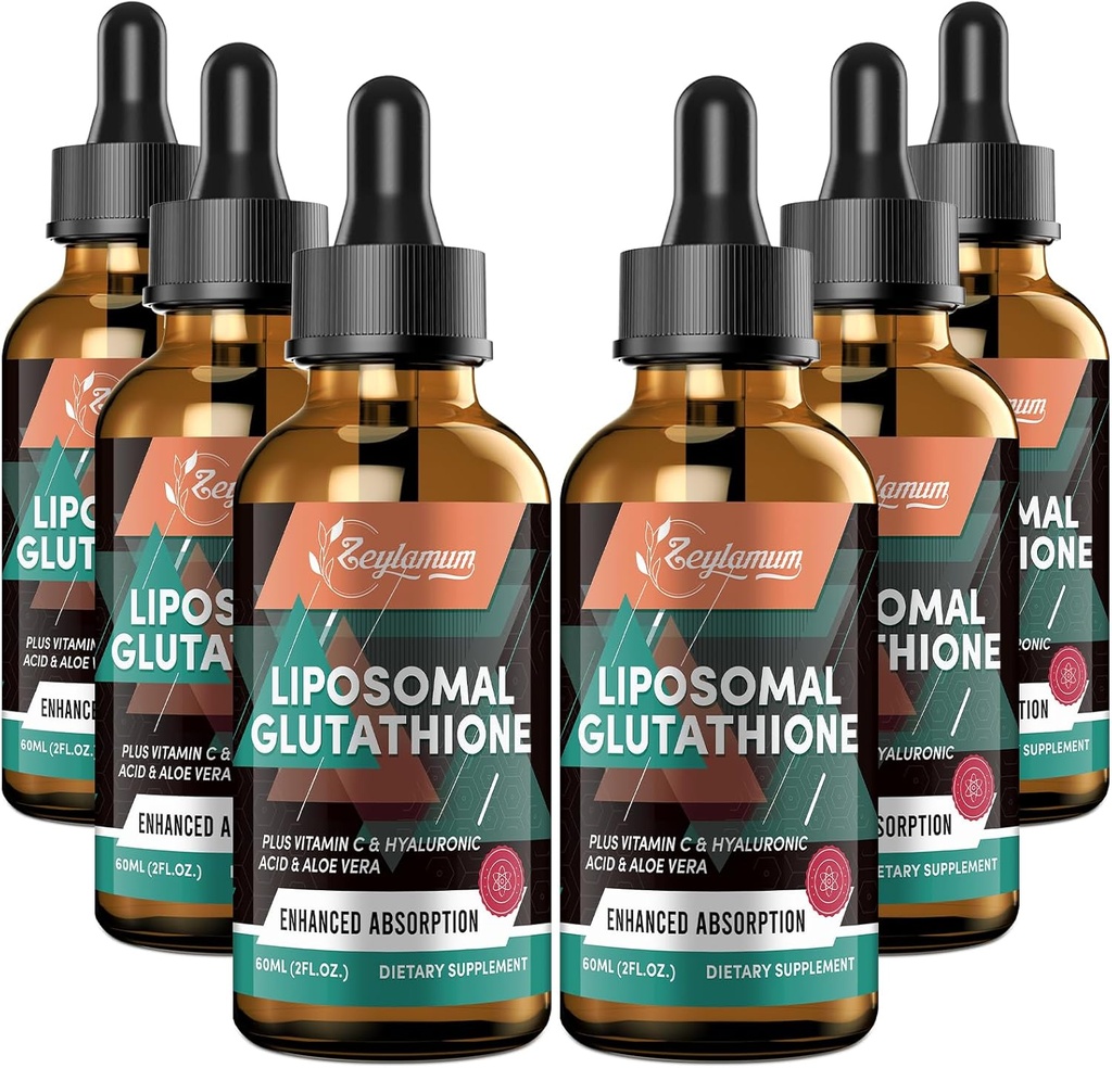 2000MG Liposomal Glutathione Liquid Drops, Εξαιρετικά Υψηλή Απορρόφηση, Φυσική Αποτοξίνωση, Ανοσοποιητικό Σύστημα & Δέρμα Supprot*, L-Γλουταθιονόνη, Βιταμίνη C & Υαλουρονικό Οξύ, Κάψουλες Εναλλακτική, 12.12 OZ